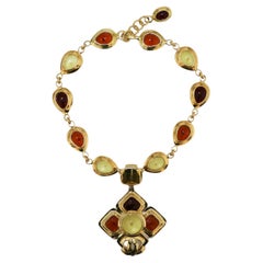 CHANEL Glass Paste Vintage Necklace