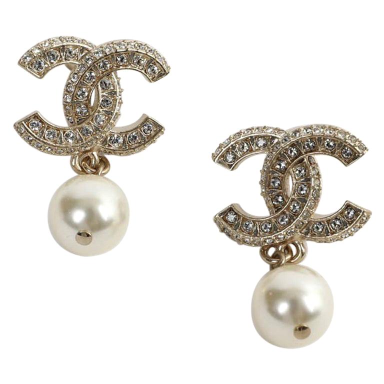 Authentic Chanel Pearl Drop Earrings Brincos pequenos Pérolas chanel Brincos chanel #4 Authentic Chanel Pearl Drop Earrings Brincos pequenos Pérolas chanel Brincos chanel