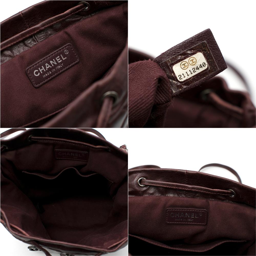 Chanel Glazed Calfskin Quilted Salzburg Backpack in Burgundy For Sale 3