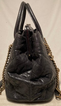 Chanel Glazed Caviar Large Frame Tote Bag