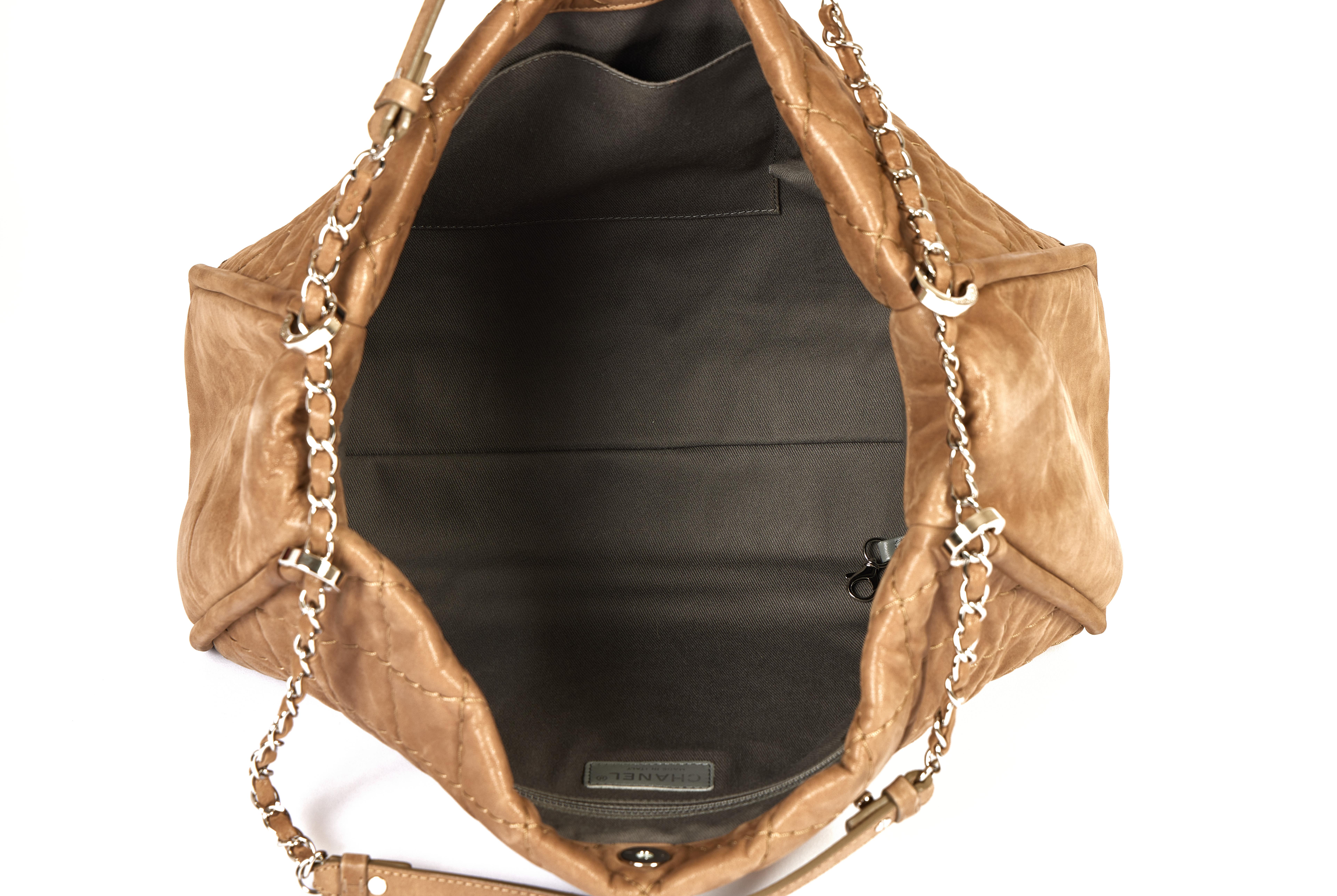 Chanel Glazed Nabuk Beige Shoulder Bag  1