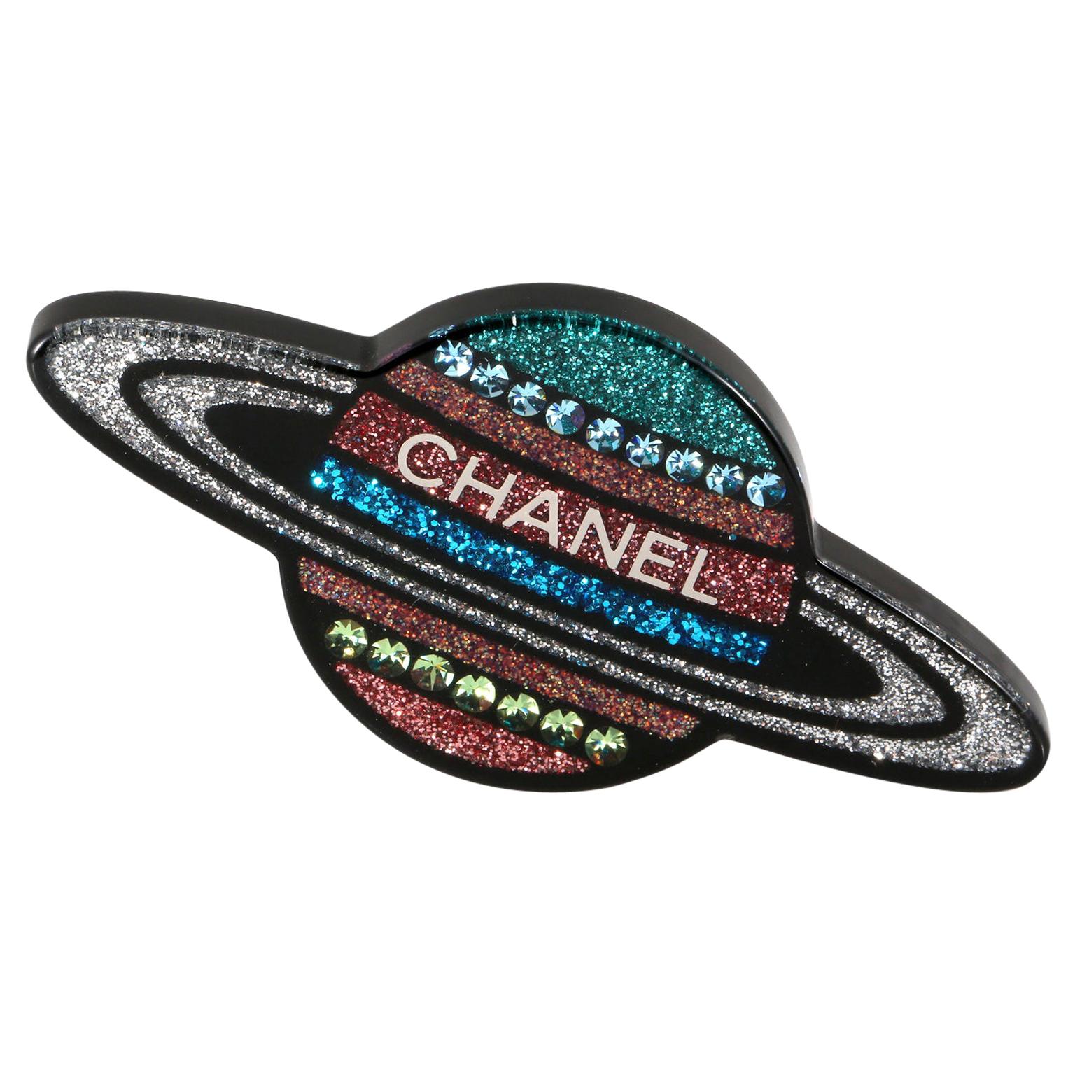 Chanel Glitter Saturn Pin