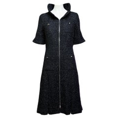 Chanel Globalization Black Shimmer Tweed Jacket Dress 40 FR