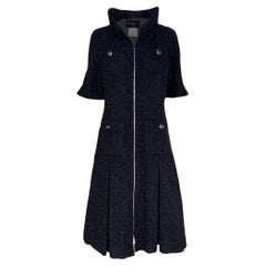 Chanel Globalization Black Shimmer Tweed Jacket Dress 40 FR