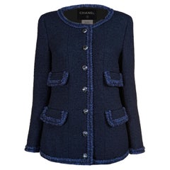 CHANEL Globalization Collection Iconic Black Tweed Jacket 40 FR
