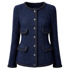 CHANEL Globalization Iconic Navy Tweed Jacket 34 FR