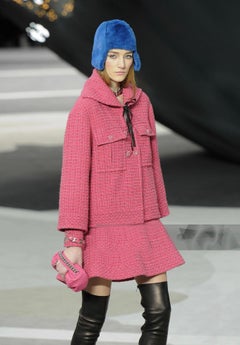 Chanel Globalization Runway CC Buttons Soft Pink Tweed Jacket 46 FR
