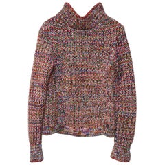Chanel Globe Multicolour Turtleneck Sweater 