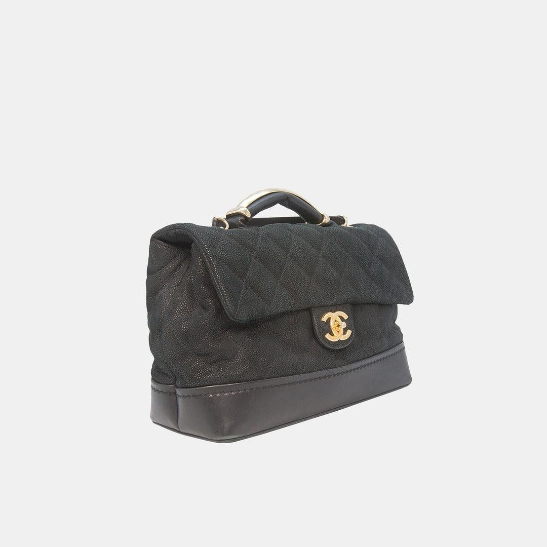 Chanel Globe Trotter Jumbo Flap Black Caviar Leather Bag Gold Hardware 1