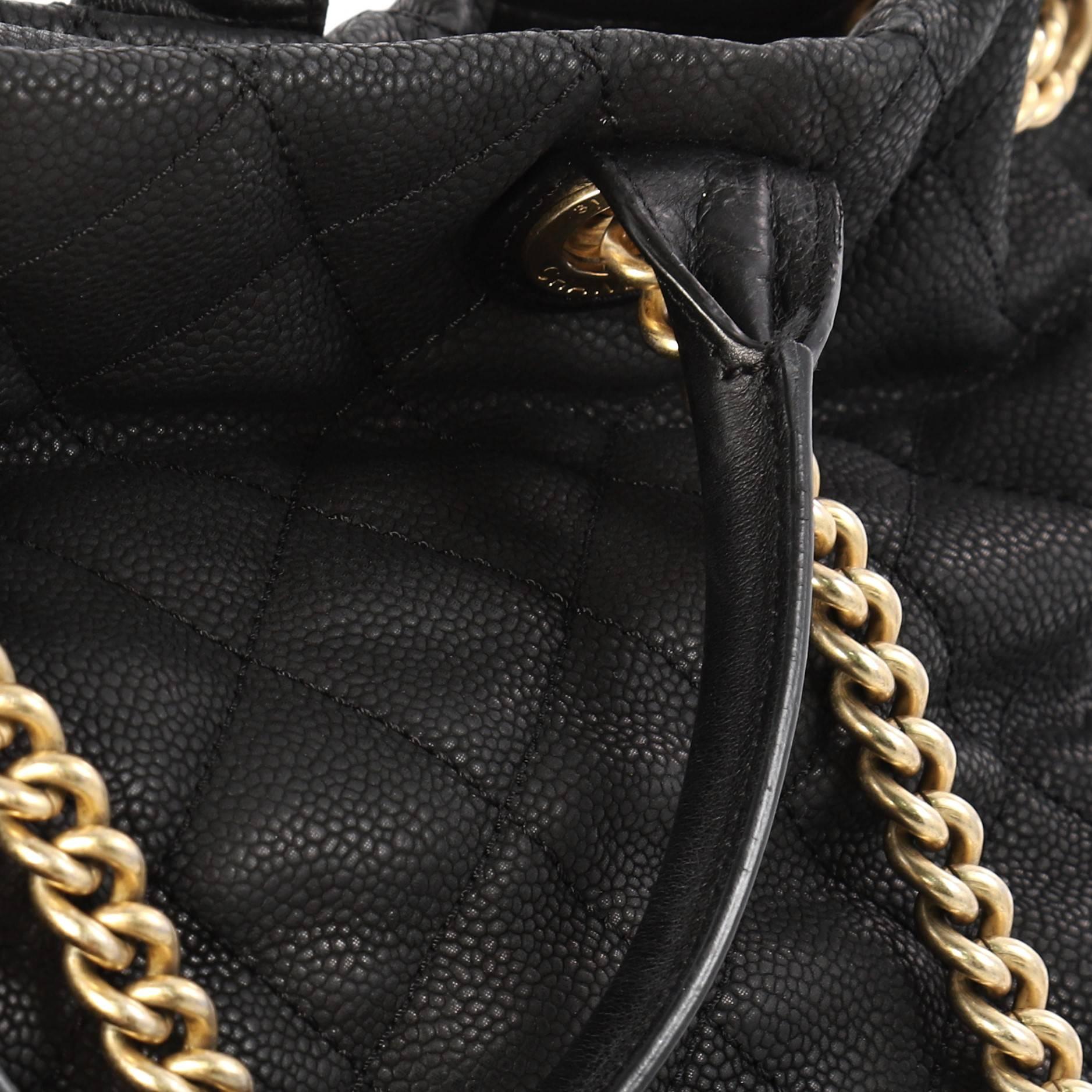 Chanel Globetrotter Drawstring Shopping Tote Quilted Iridescent Caviar Large 2