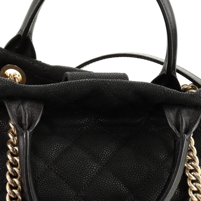 Chanel Globetrotter Drawstring Shopping Tote Quilted Iridescent Caviar Large 2