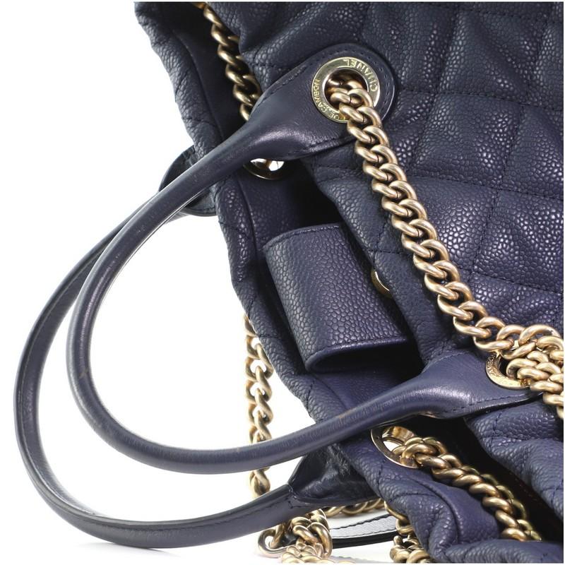 Chanel Globetrotter Drawstring Shopping Tote Quilted Iridescent Caviar Large 3