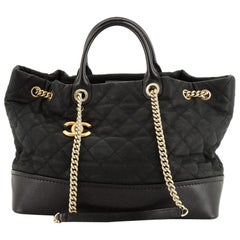 Chanel Globetrotter Drawstring Shopping Tote Quilted Iridescent Caviar Large