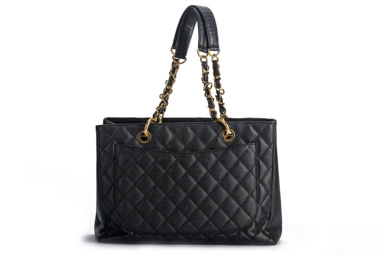 Chanel GMT Black Caviar Gold Shopper For Sale at 1stDibs
