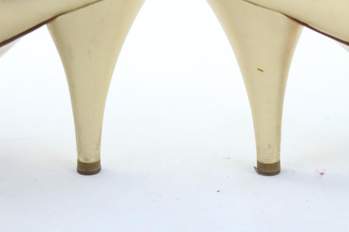 Chanel Gold 05c T-strap Metallic Strappy 18cr1106 Sandals 4