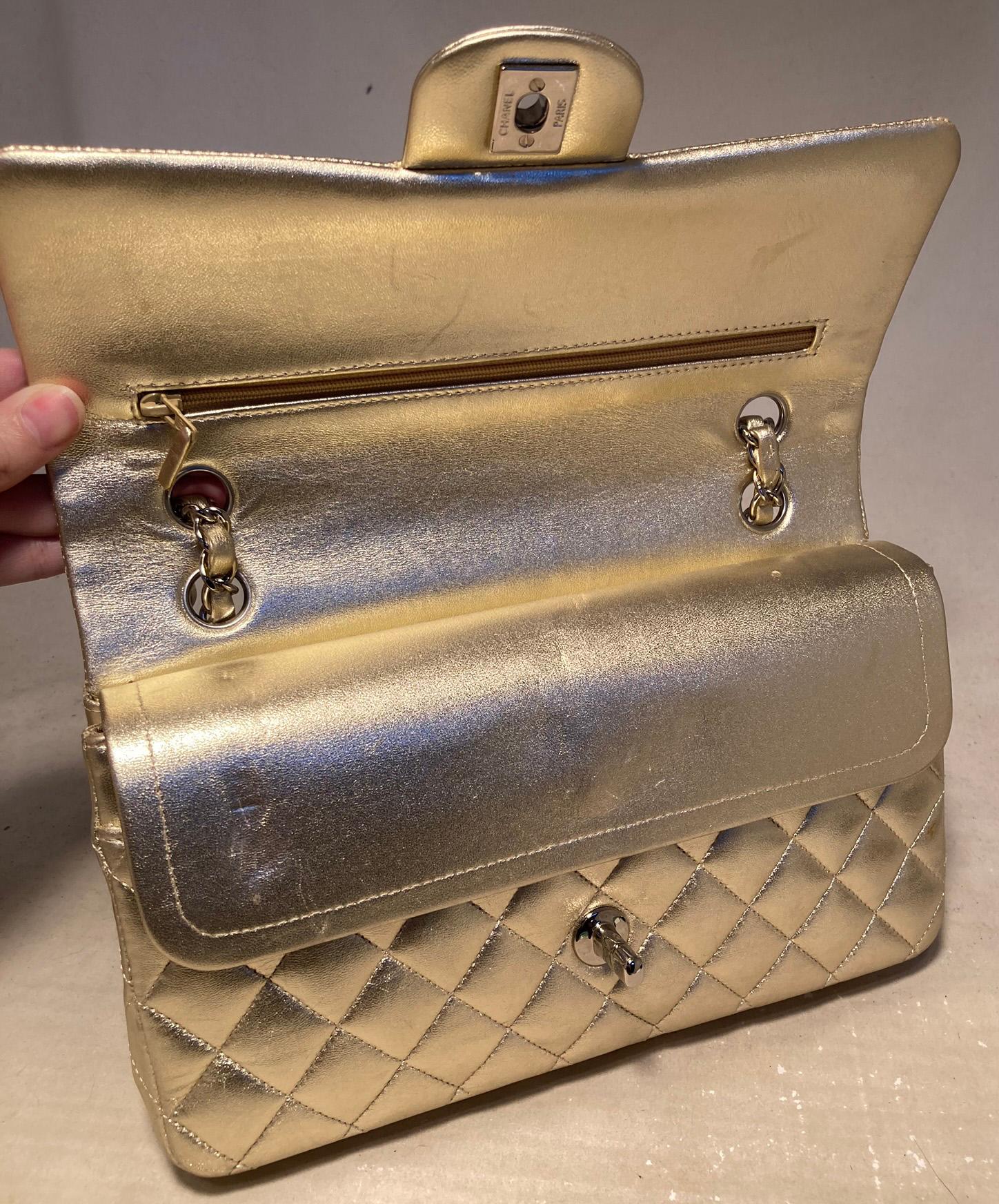Chanel Gold 10inch 2.55 Double Flap Classic Shoulder Bag 3