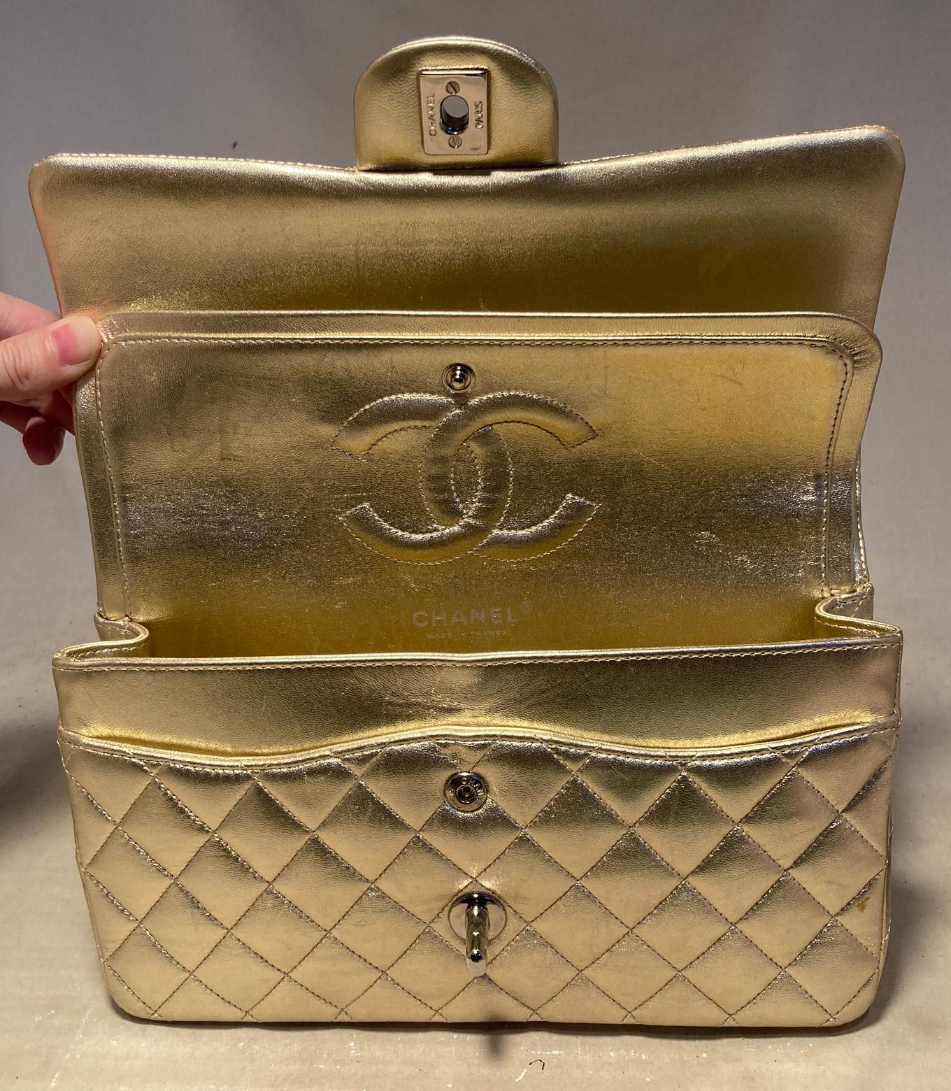 Women's Chanel Gold 10inch 2.55 Double Flap Classic Shoulder Bag