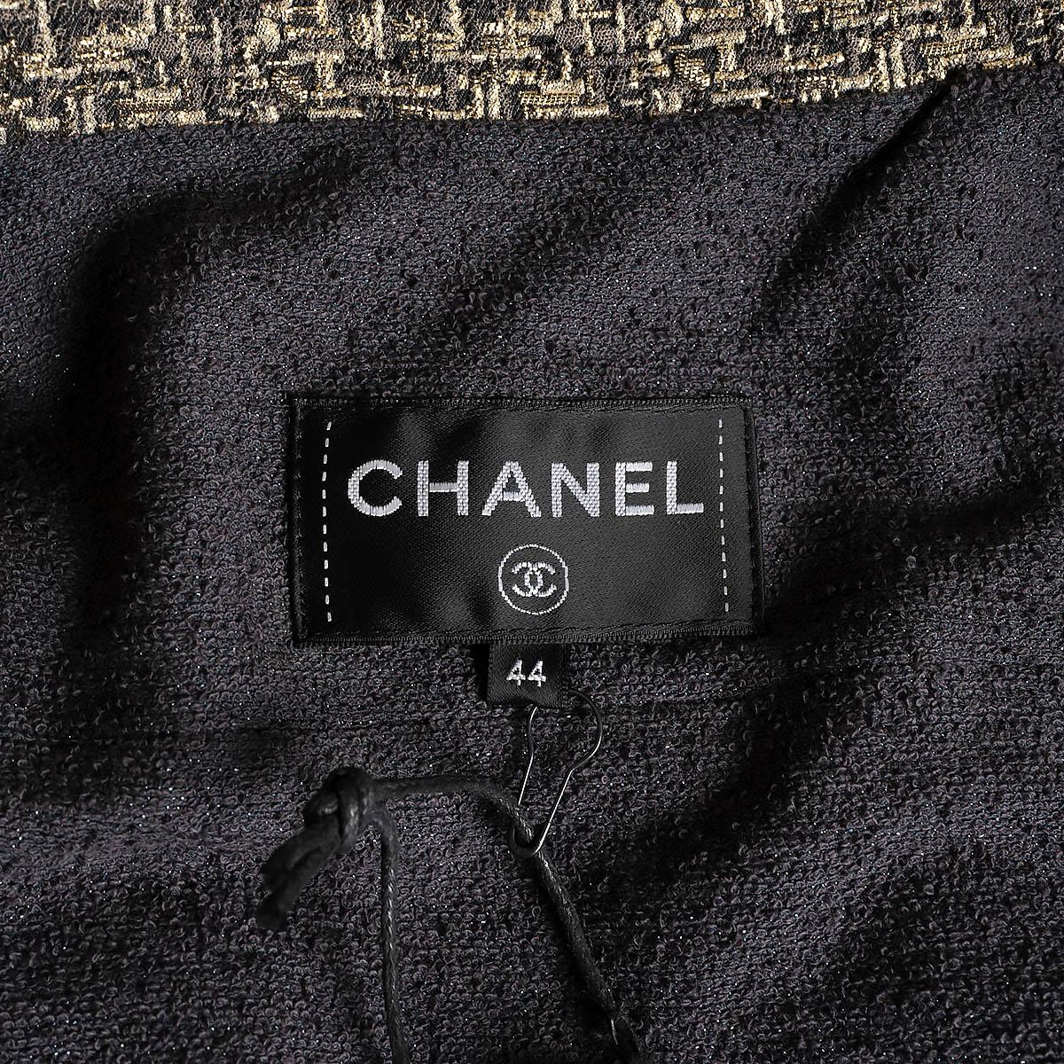 CHANEL gold 2016 16A ROME LUREX TWEED BELTED Coat Jacket 44 fits M For Sale 5