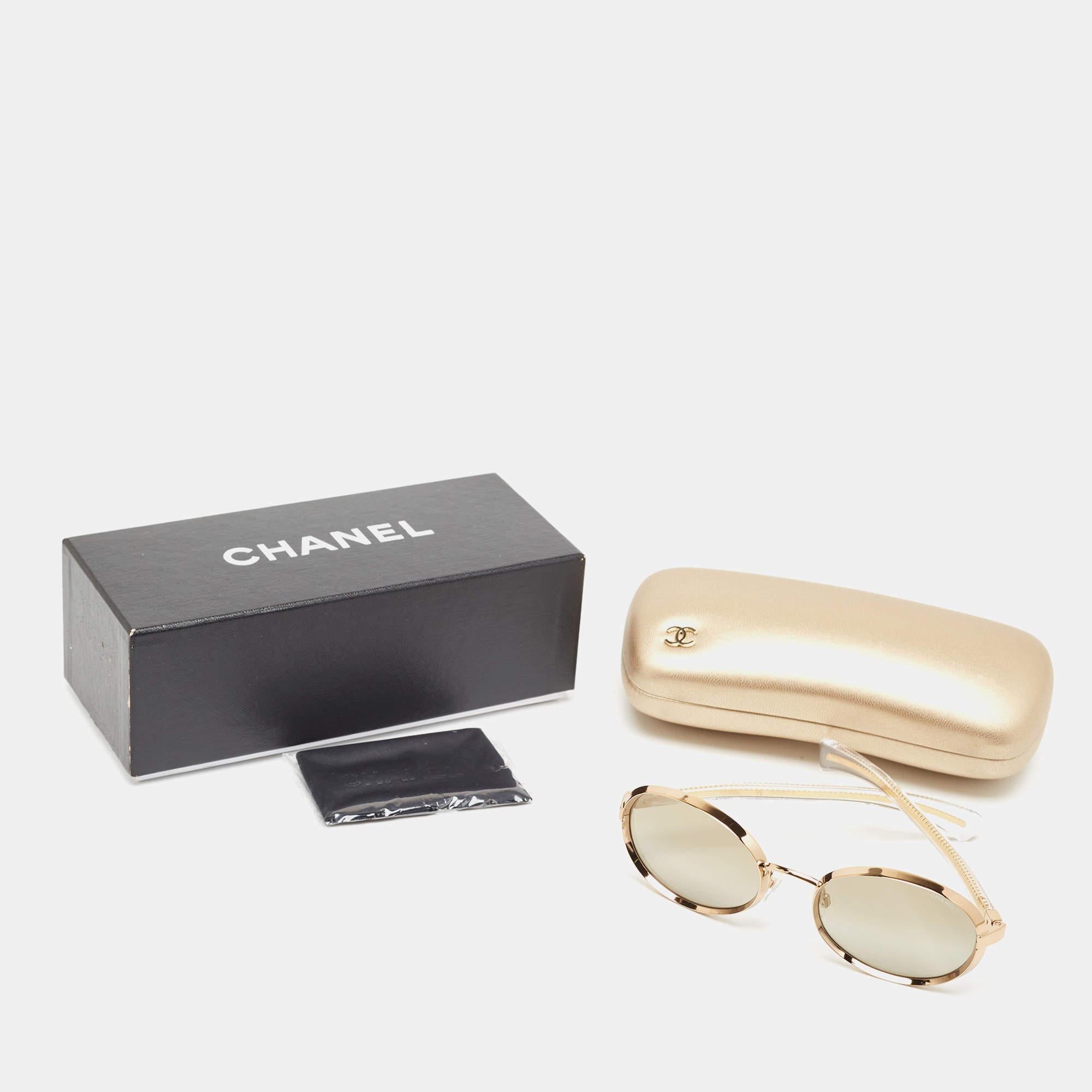 Women's Chanel Gold 71264 Metal Frame Round Sunglasses