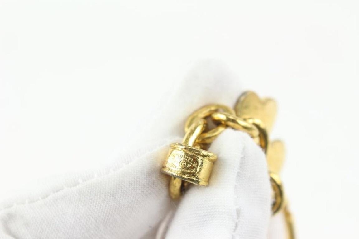 Chanel Chanel Gold 95p CC Kleeblatt Schlüsselanhänger Tasche Charm 101c6 im Angebot 3
