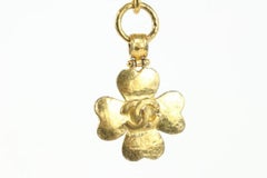 Chanel Gold 95p CC Clover Keychain Bag Charm 101c6