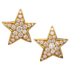 Chanel Gold and Diamond Star Earrings from The Comète Collection, Circa 2015