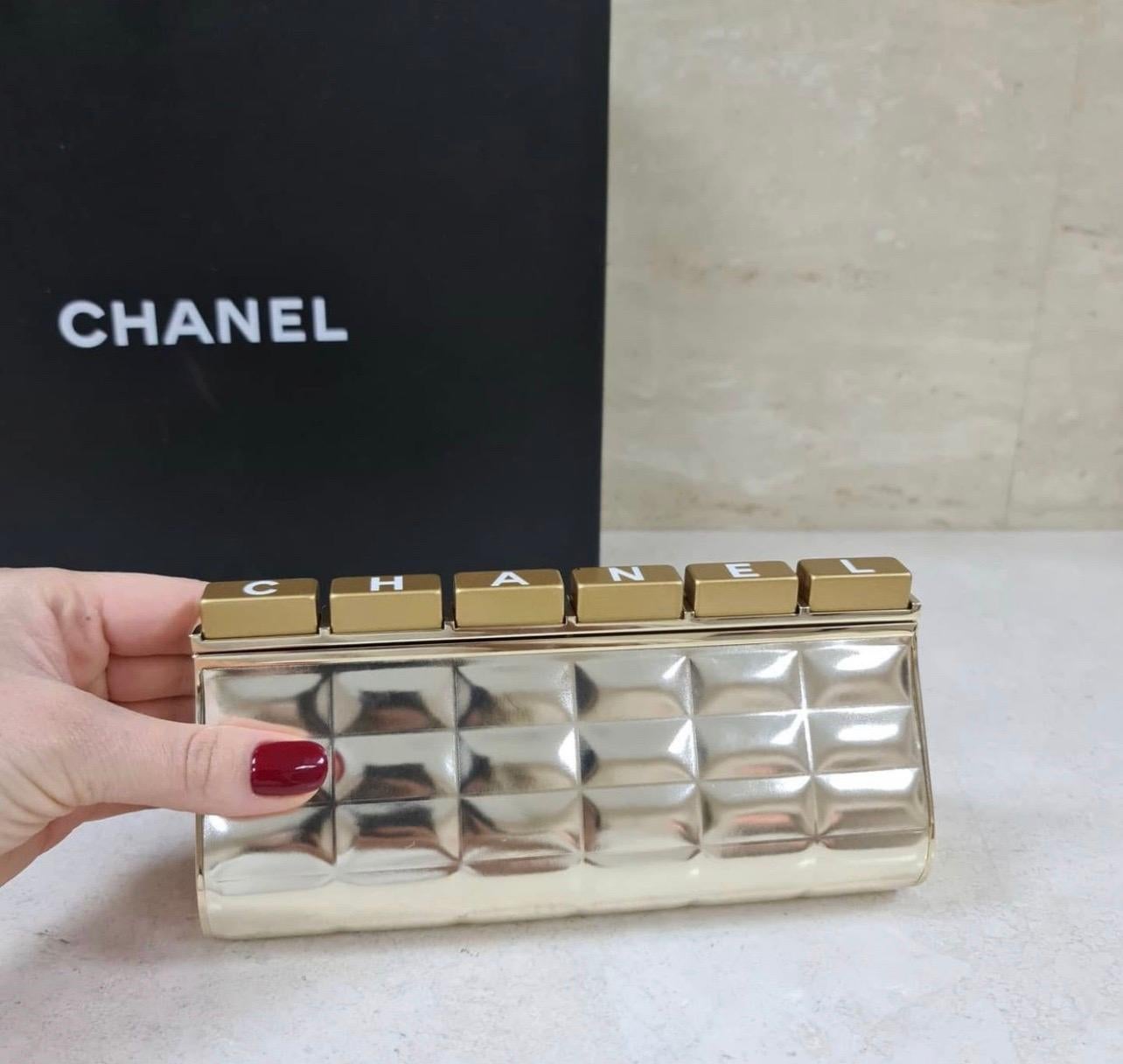 Women's Chanel Gold Keyboard Clutch Bag