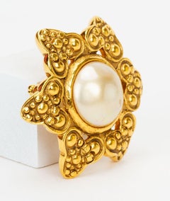Chanel Gold Baroque Pearl Brooch