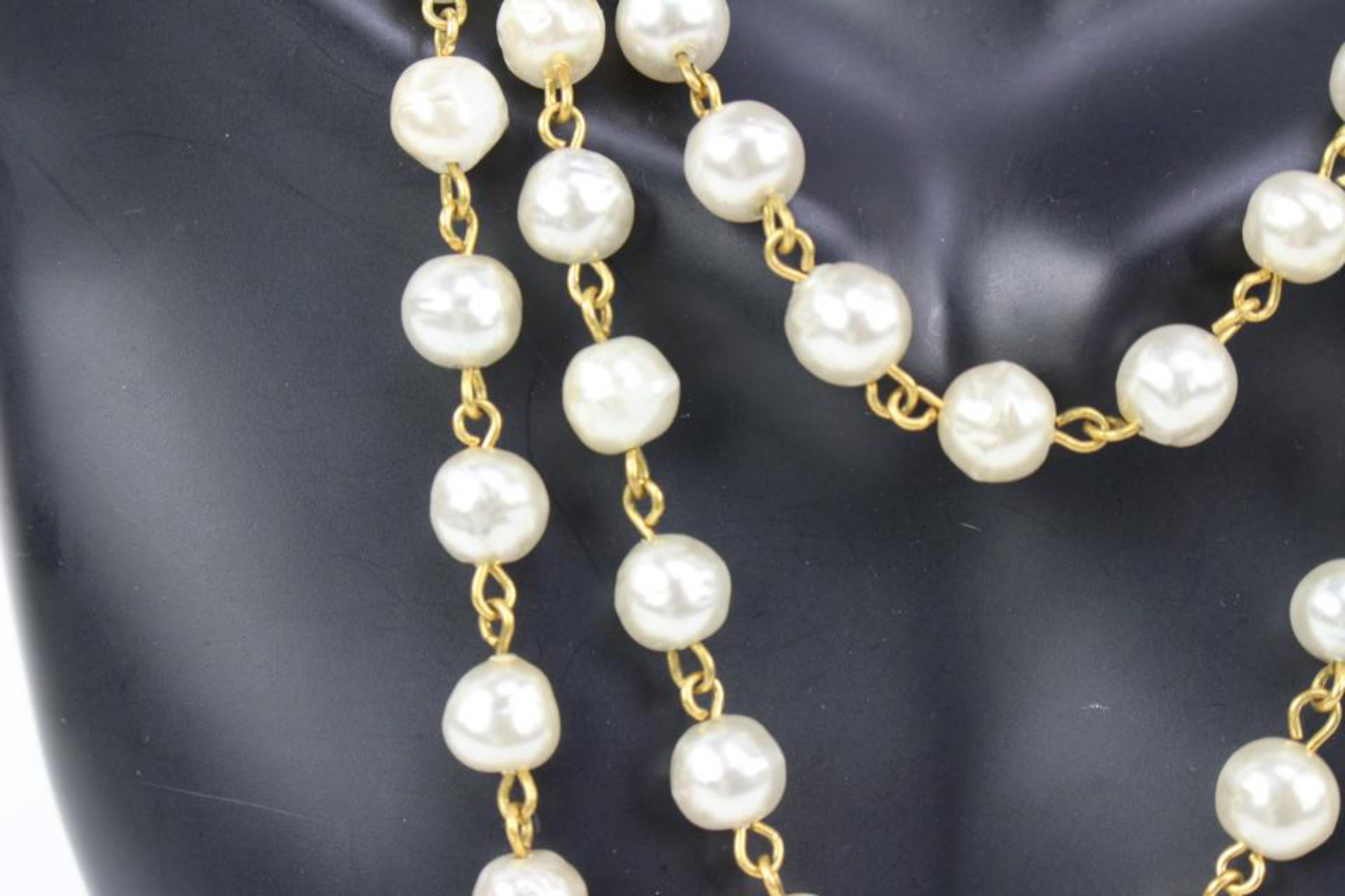 Chanel Gold Bead x Pearl Necklace 15ck311s 2