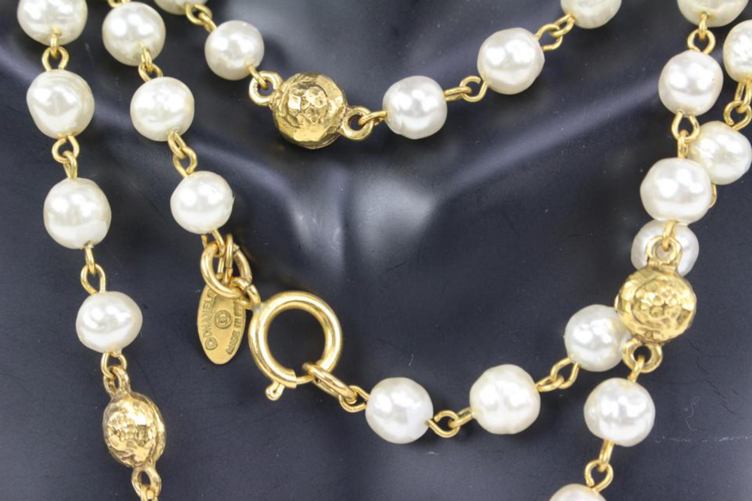 Chanel Gold Bead x Pearl Necklace 15ck311s 3