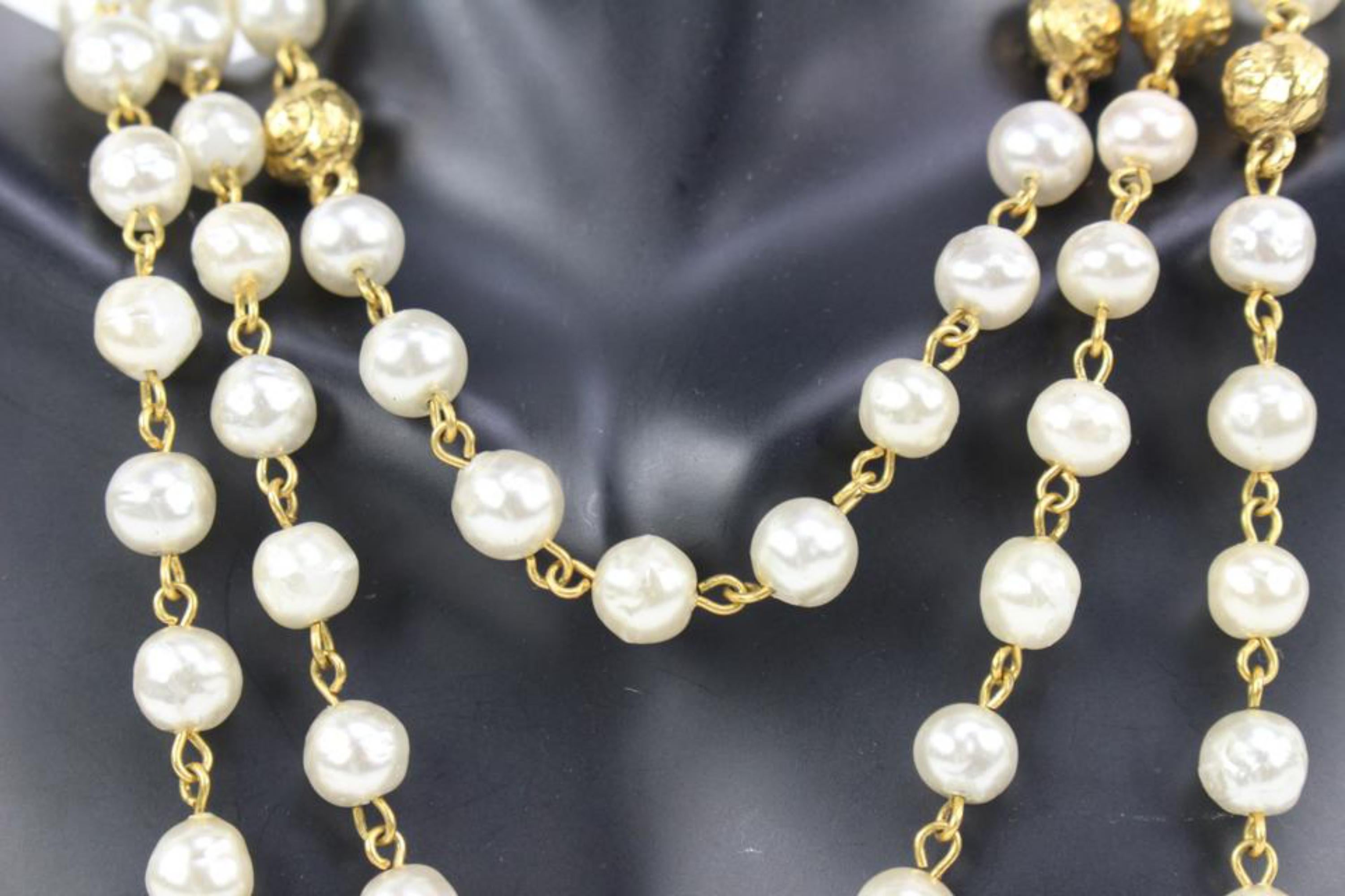 Chanel Gold Bead x Pearl Necklace 15ck311s 4