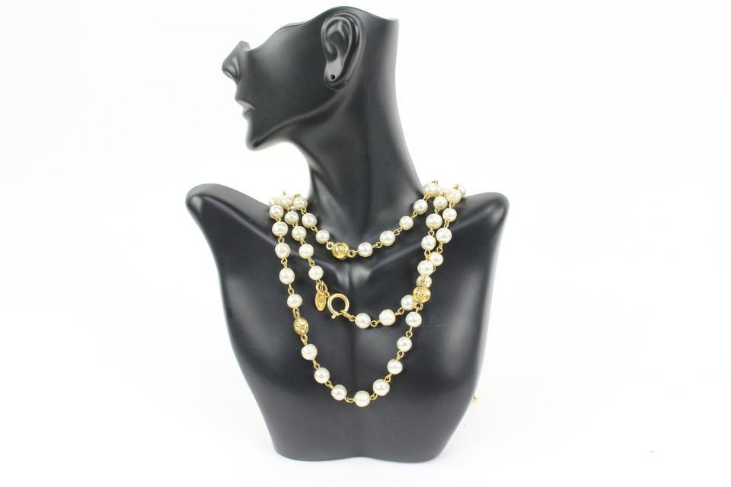 Chanel Gold Bead x Pearl Necklace 15ck311s
Made In: France
Measurements: Length:  69.5