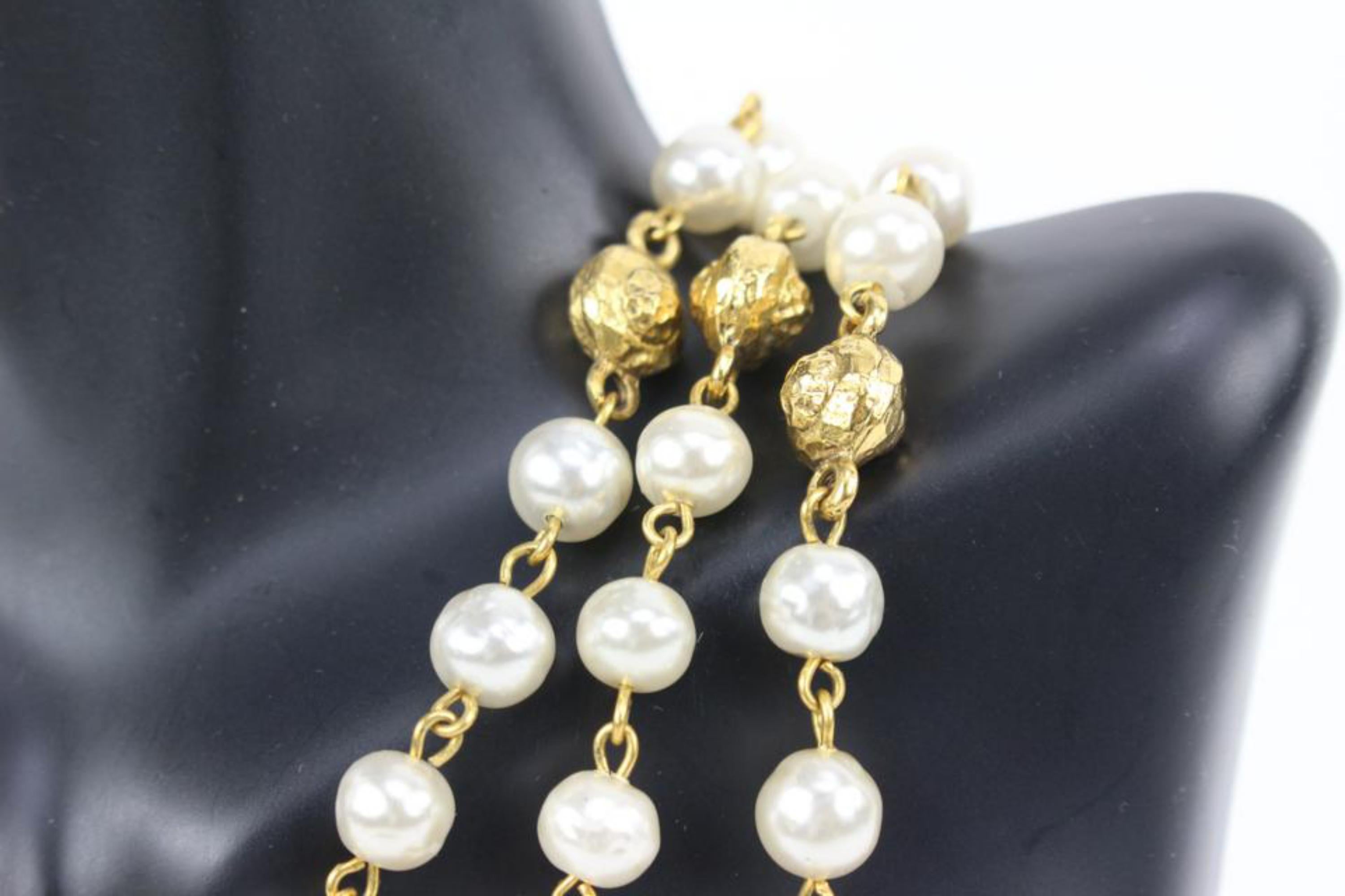 Women's Chanel Gold Bead x Pearl Necklace 15ck311s