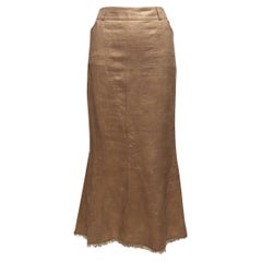 Chanel Gold & Beige Spring 2005 Linen Skirt