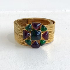 Chanel Gold Belt with Gripoix Glass Embellishments