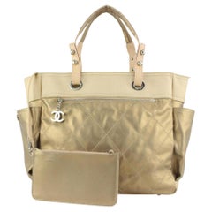 Chanel Gold Biarritz GM Tote with Pouch 1215c3