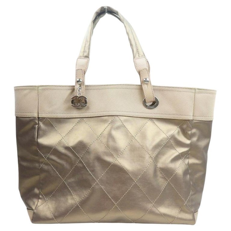 Chanel Gold Biarritz Quilted Tote Bag 862234 For Sale at 1stDibs