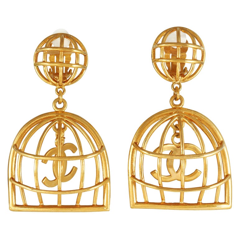 Chanel bird cage earrings Clearance