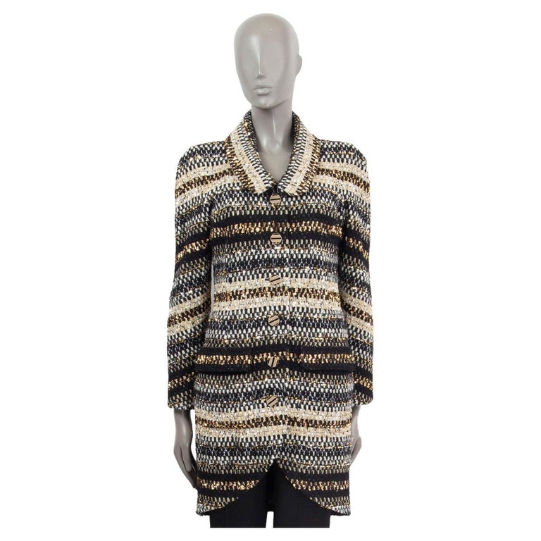 Chanel Black and Gold Tweed Jacket, 2019 (Like New), Apparel in Blue/Gold