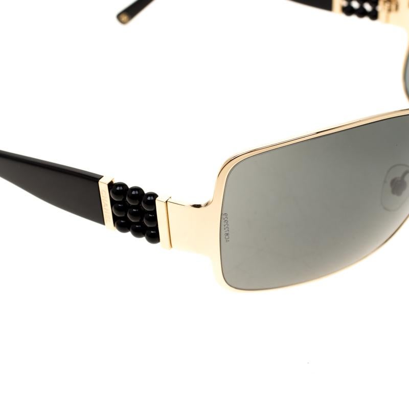 Chanel Gold/Black 4177 Perle Collection Shield Sunglasses 1