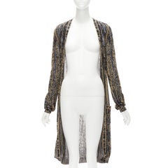 CHANEL gold black blue metallic lurex long cardigan sweaer FR38 M