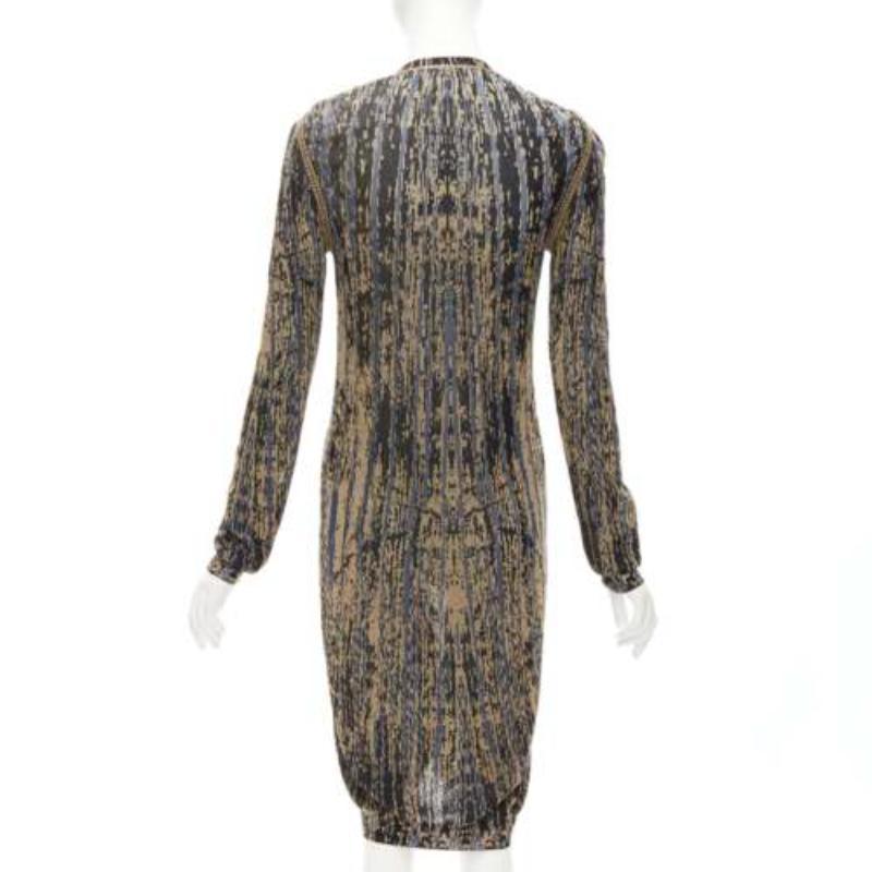 CHANEL gold black blue metallic lurex long cardigan sweaer FR38 M For Sale 1