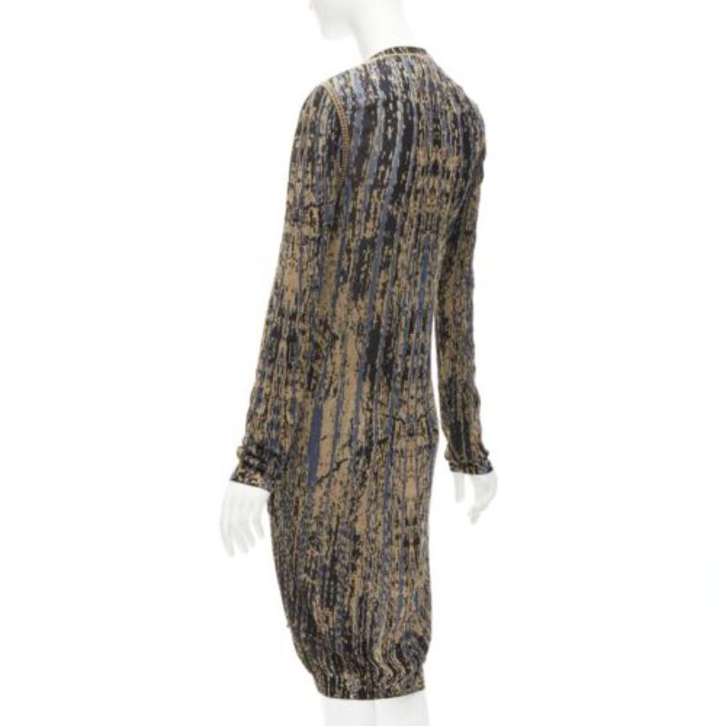 CHANEL gold black blue metallic lurex long cardigan sweaer FR38 M For Sale 2