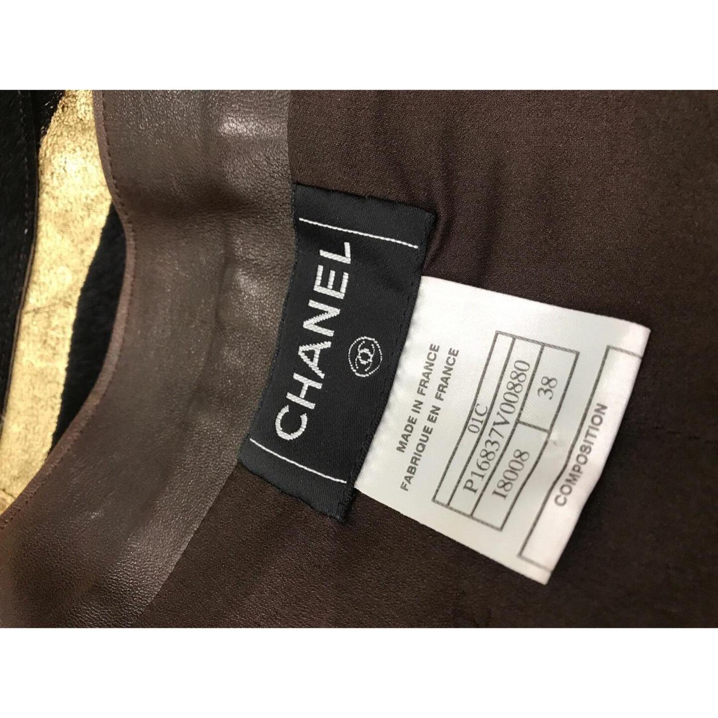 Women's or Men's Chanel Gold & Black Leather Zebra Shorts, 2000 For Sale