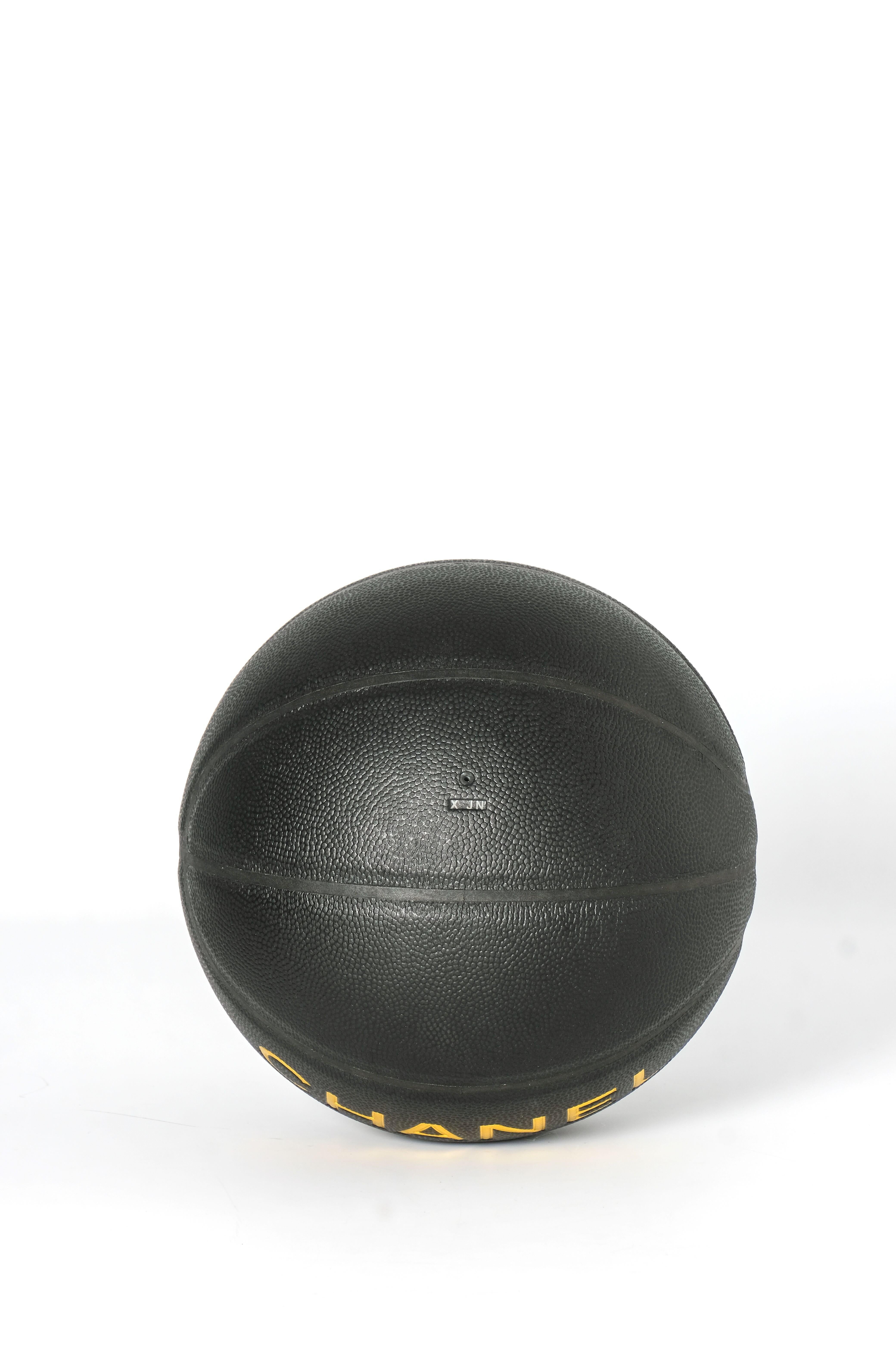 Chanel Gold Black Rubber Calfskin Chain Net Basketball Minaudiere Bag For Sale 5