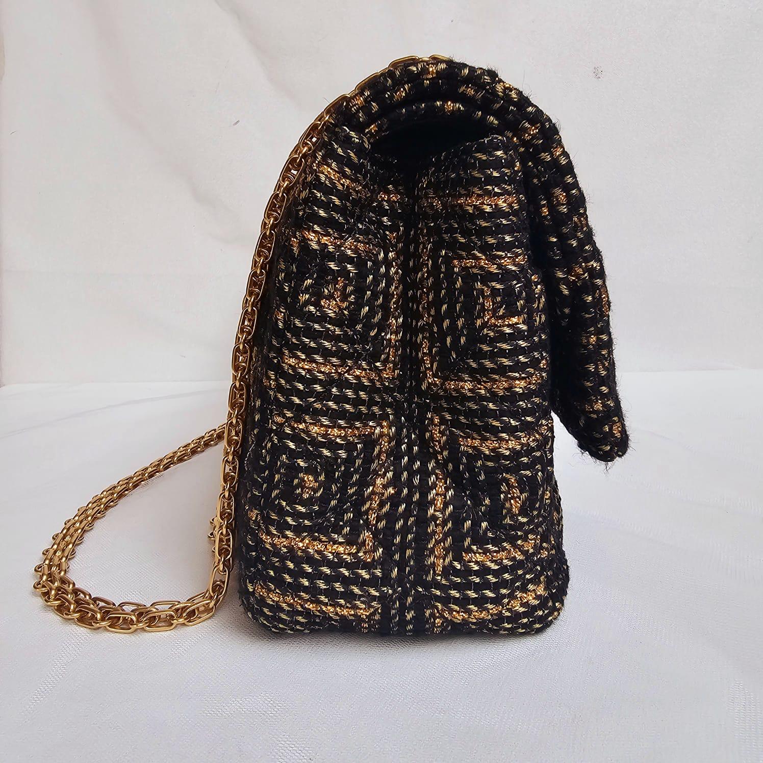 Chanel Gold Black Tweed Paris Byzance 2.55 226 Reissue Flap Bag 6
