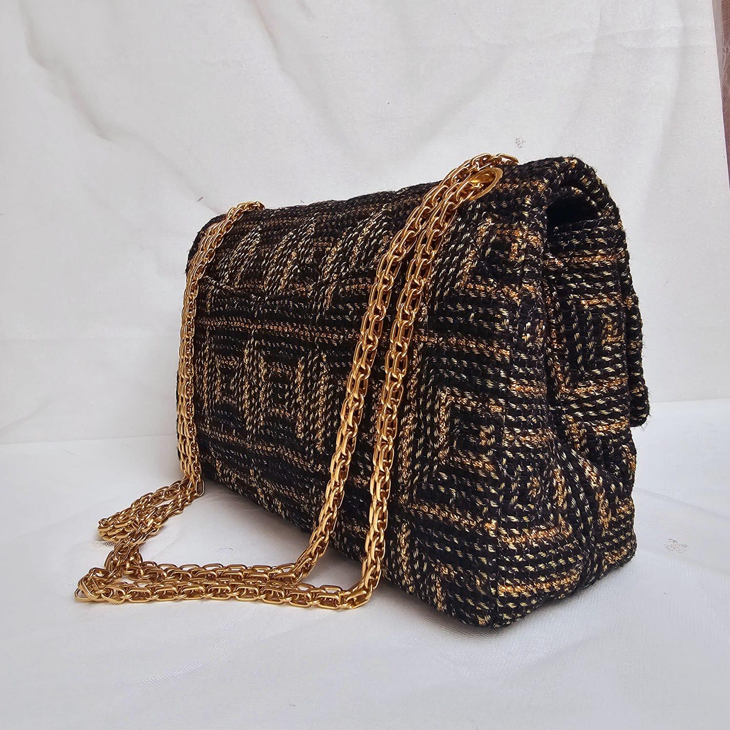 Chanel Gold Black Tweed Paris Byzance 2.55 226 Reissue Flap Bag 7