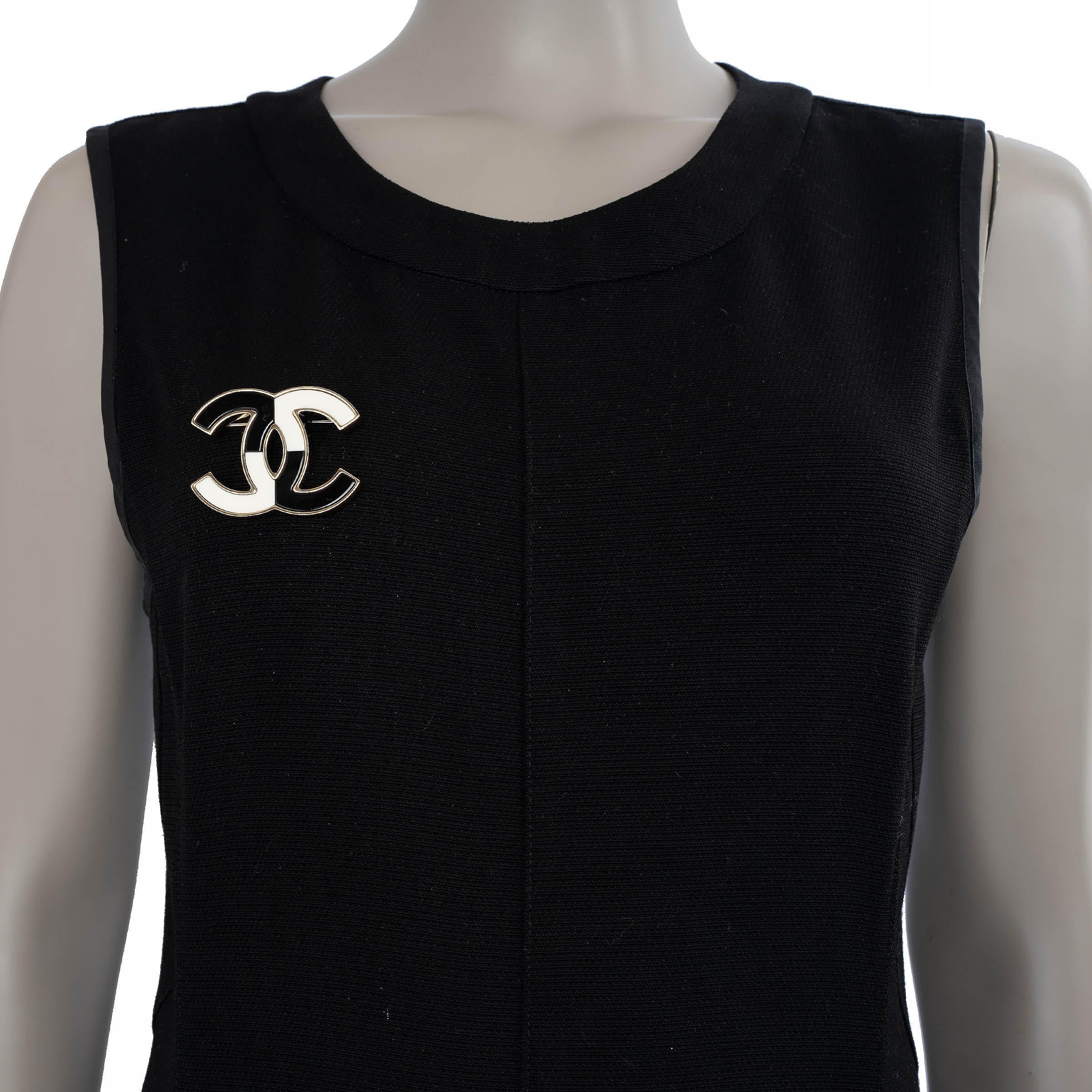 CHANEL Gold Schwarz-Schwarz-Weiß 23C MONTE CARLO LARGE CC Brosche im Angebot 1