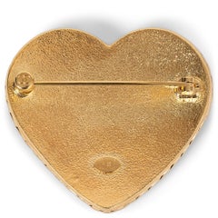 CHANEL gold & blue enamel 24P CC DENIM HEART Brooch