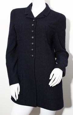 Chanel silver and blue bottons blue suit jacket